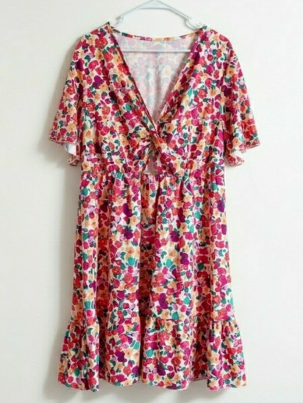 Floral Twist-Front Dress Size 2x